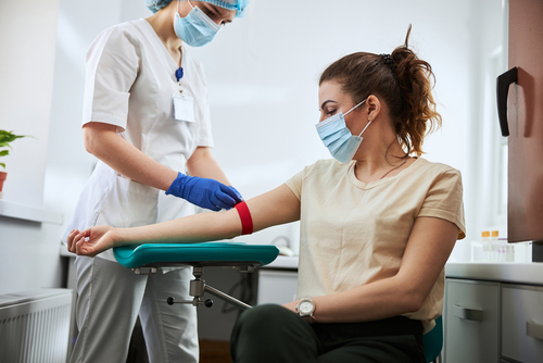 Blood work being done on patient