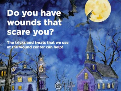 Do you have wounds that scare you?
The tricks and treats that we use at the wound center can help!
